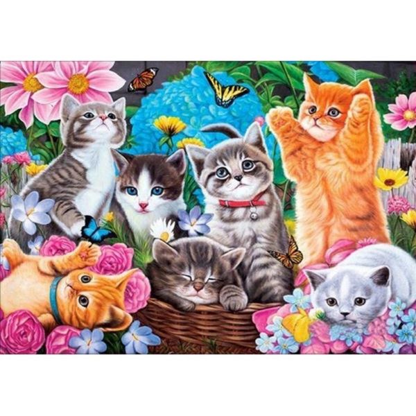 Cat -5D picture size diamond paintinfs