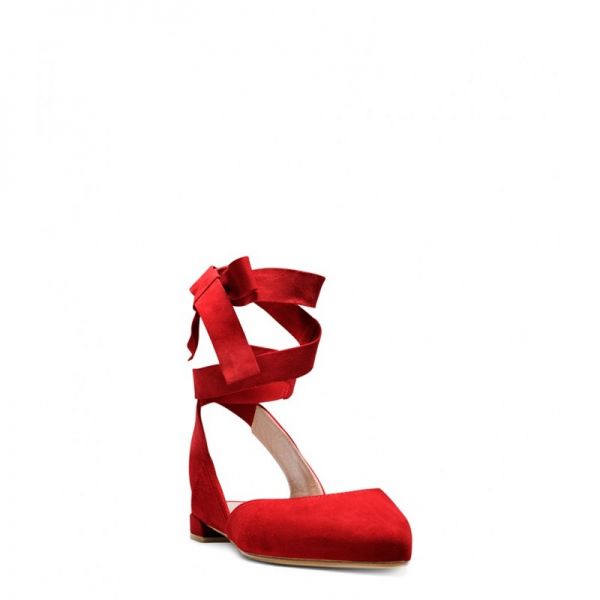 Stuart Weitzman The Supersonic Flat Suede Red