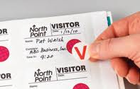 Adhesive visitor pass labels