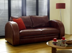 Leather sofa bed Chesterfield