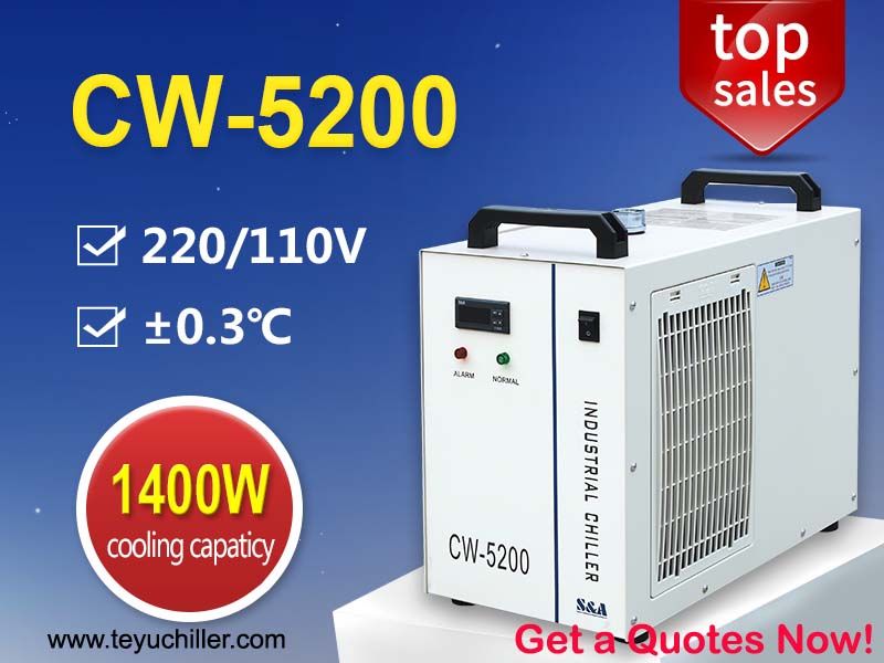 Compact Water Chiller CW5200 for 130W DC Co2 Laser Cutting Machine
