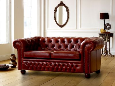 Chesterfield leather sofa bed